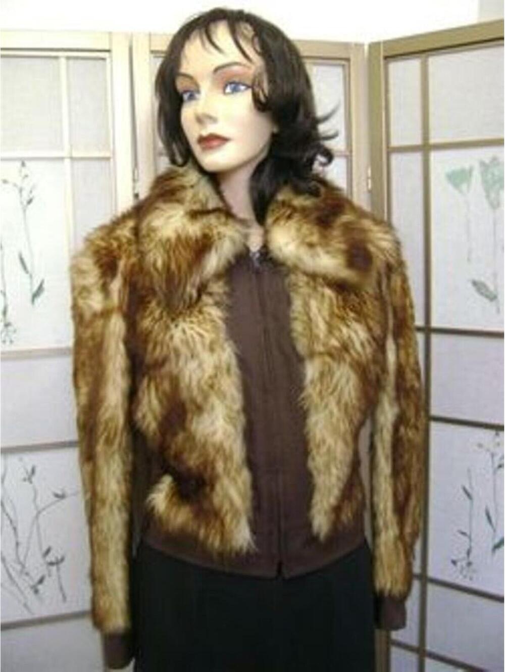 PRE-OWNED LAMB FUR JACKET WOMEN WOMAN SIZE 2-4